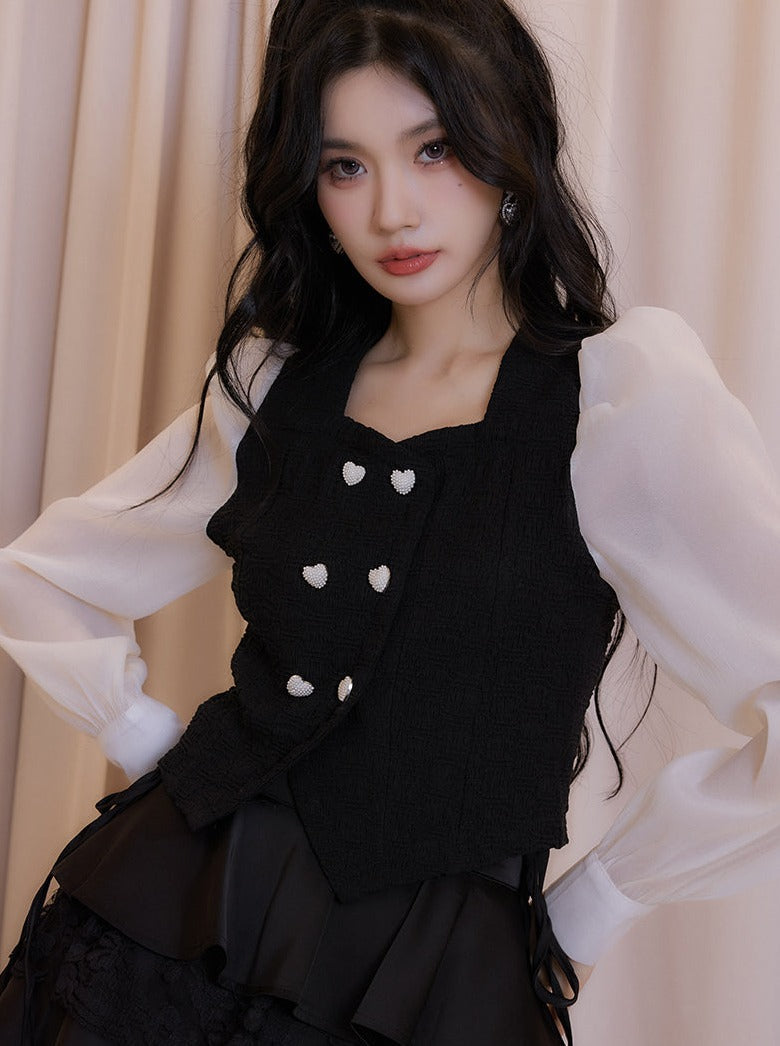 Chicks Eat Blouse Heart Tops