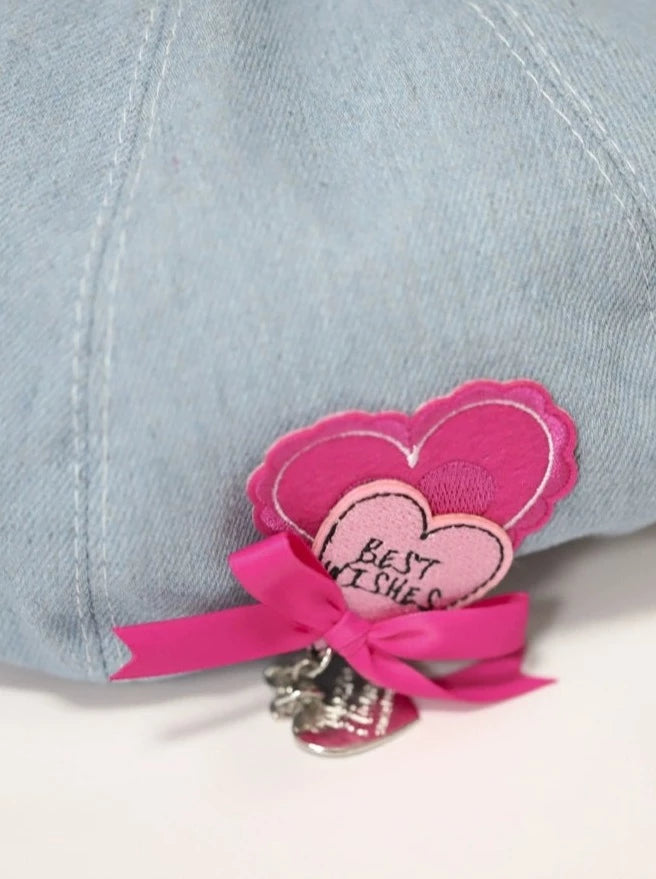 참하트 데님 블루 벨벳 모자