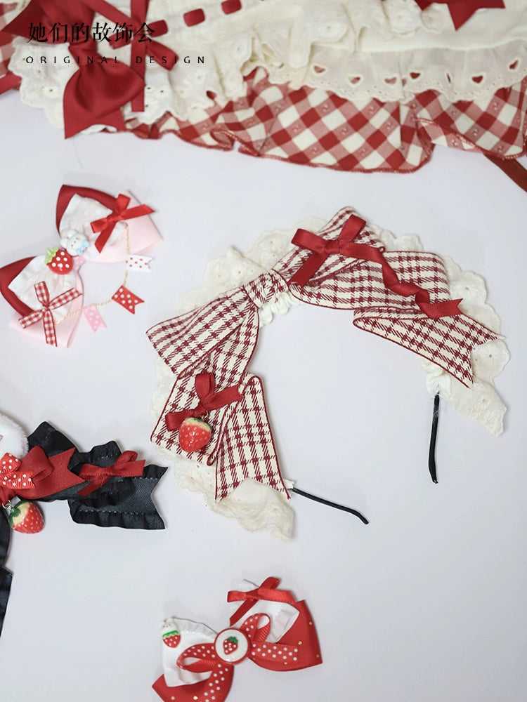 Hasen-Erdbeer-Rüschen-Haarschmuck