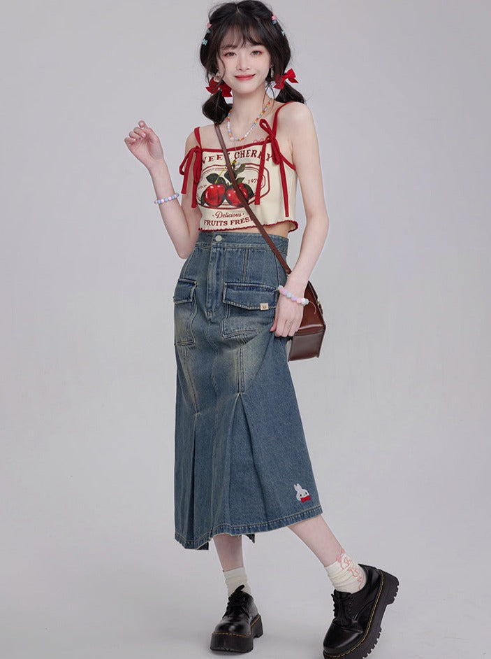 Rabbit One Point Long Skirt