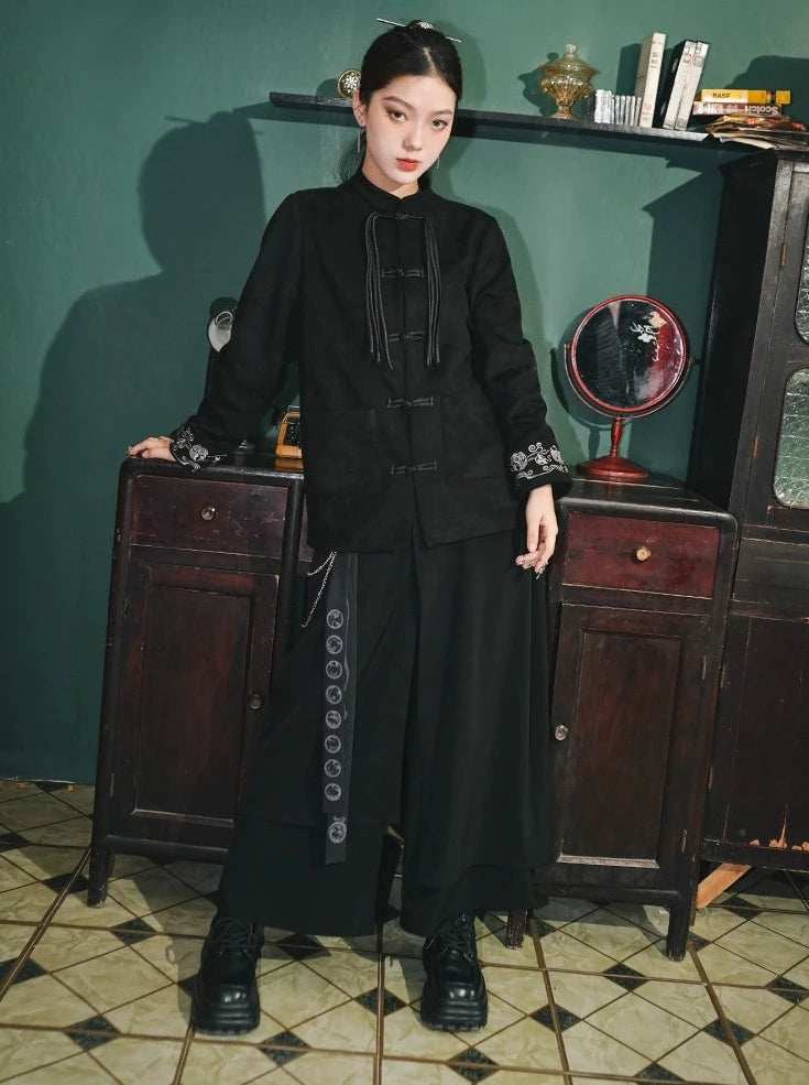 中国风阔腿长裤