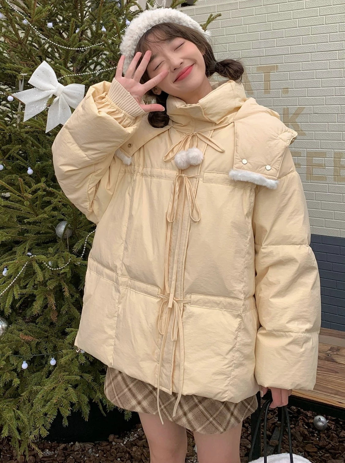 Pastel yellow outlet puffer jacket