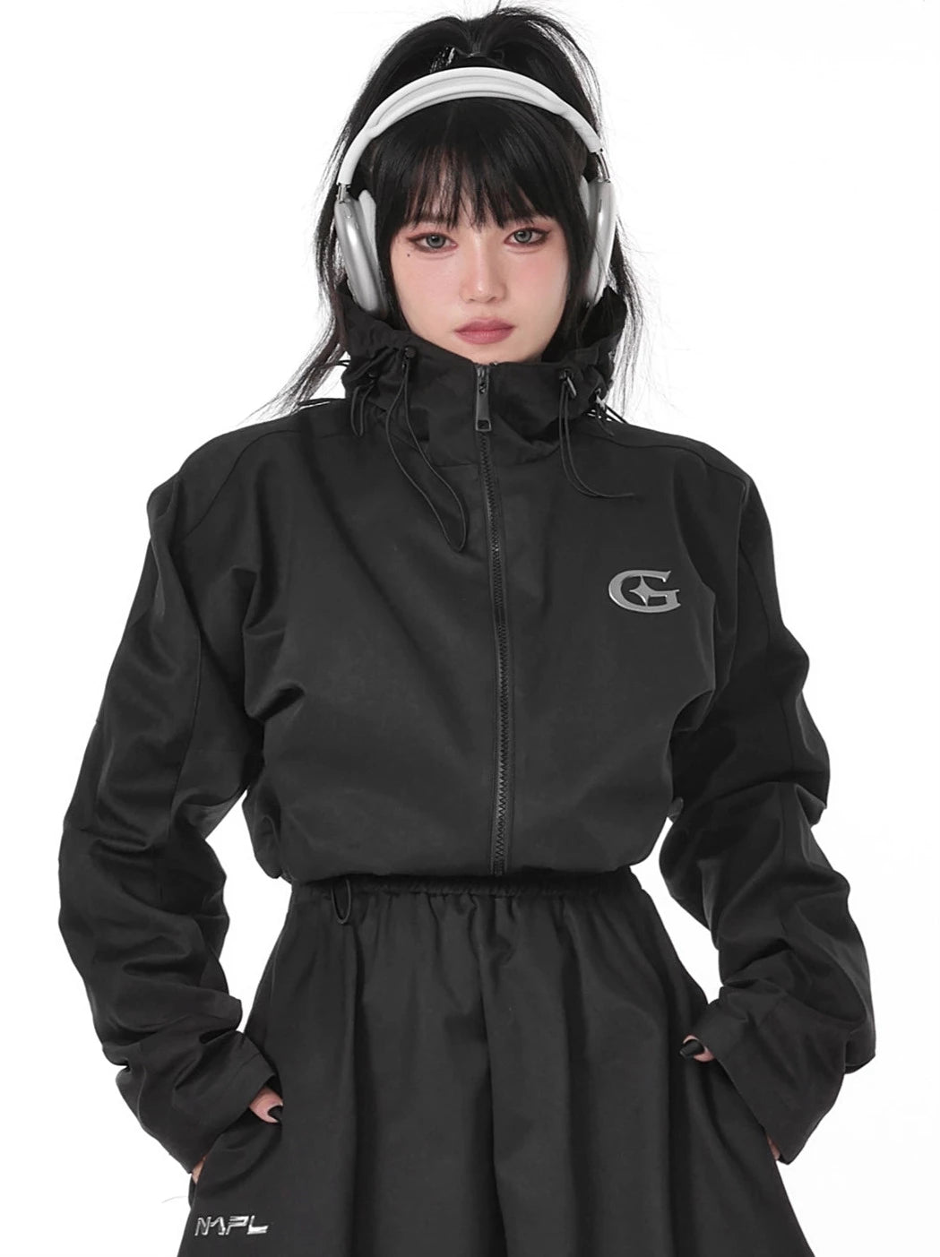 Casual high collar hoodie hotsell