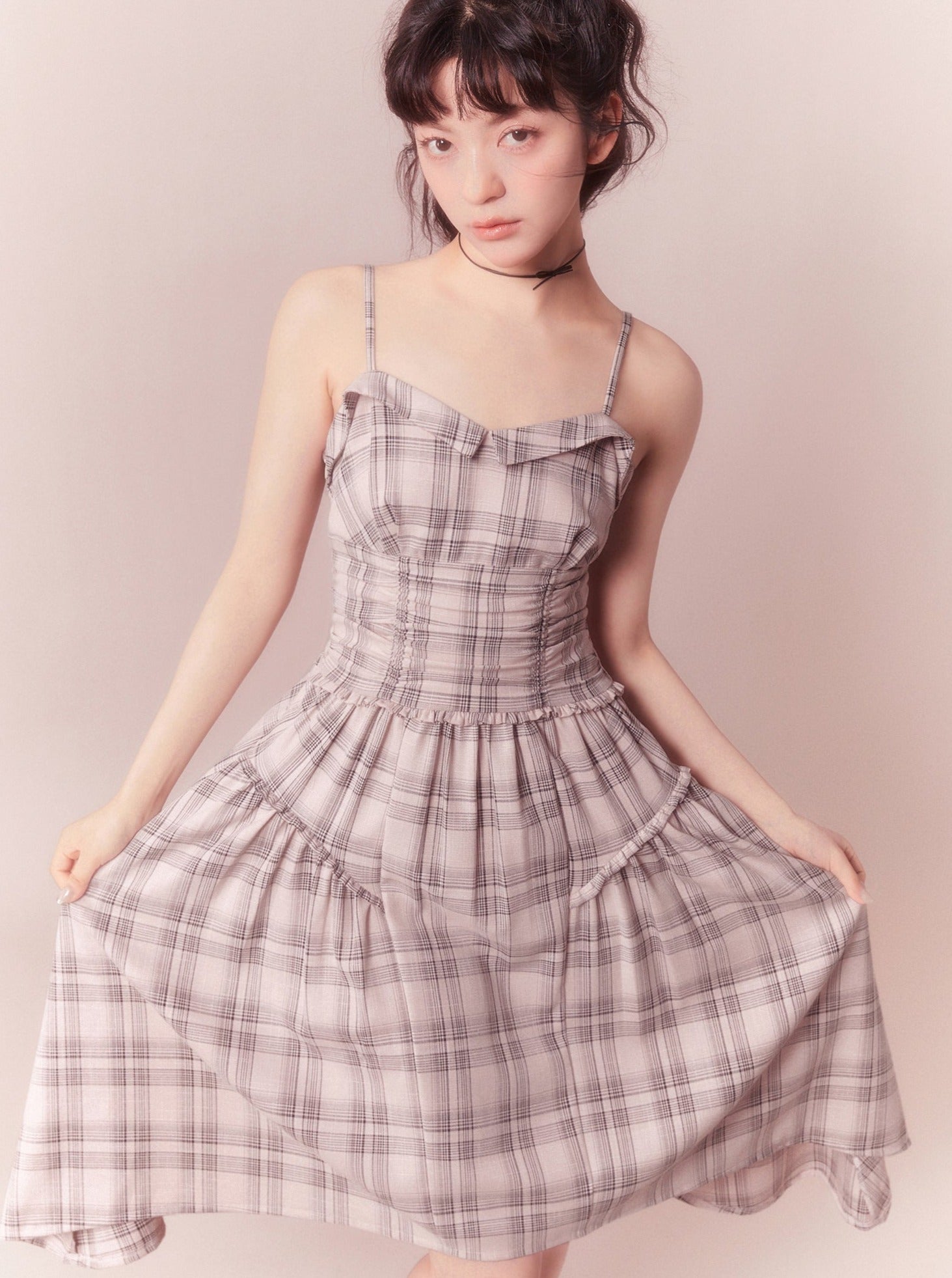【REMI RELIEF/レミレリーフ】CHECK CAMI DRESS