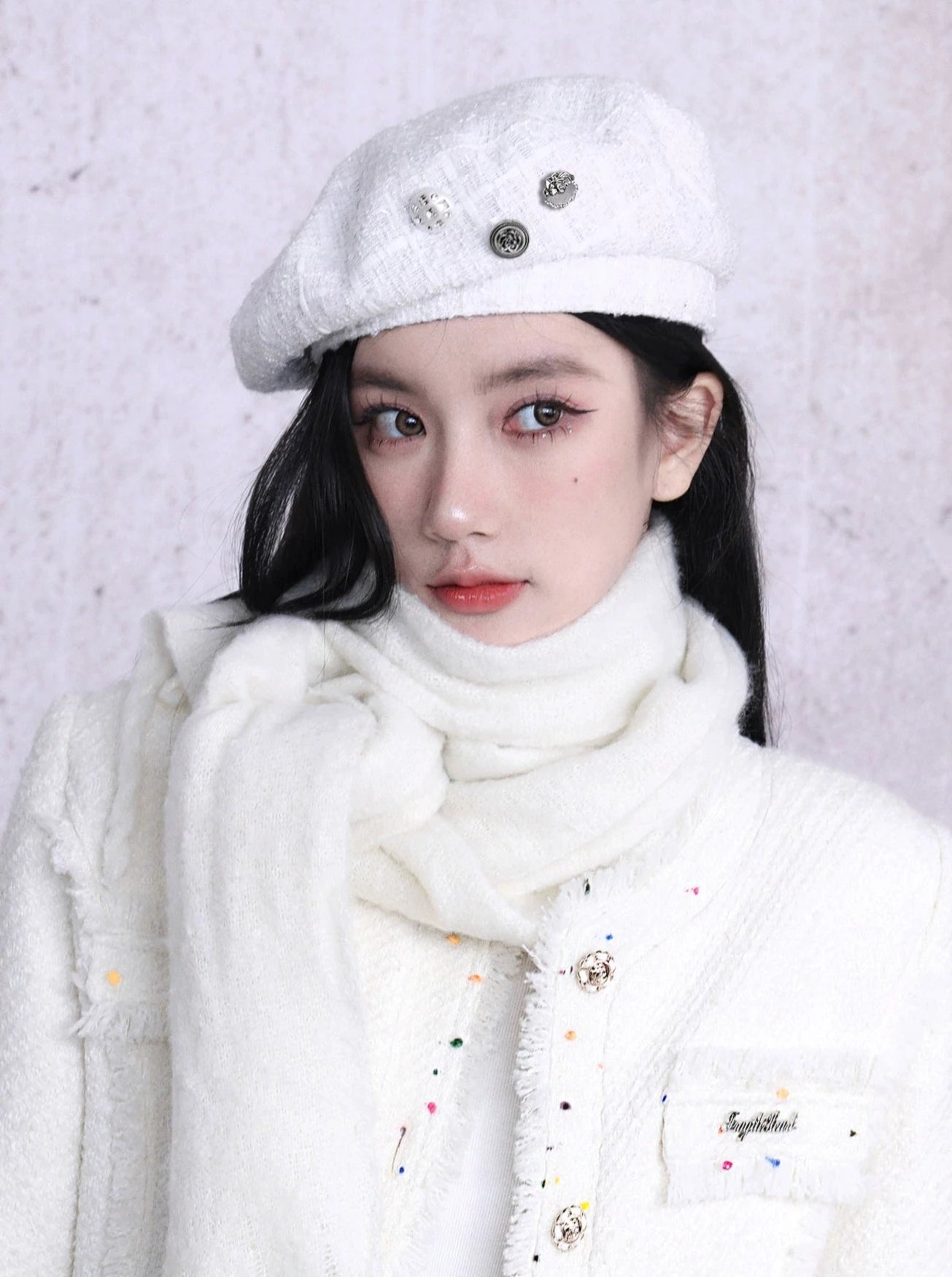 レトロボタンハンチングベレー帽