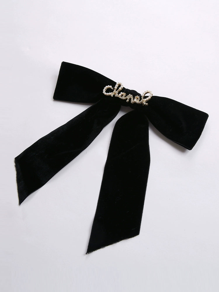 Cravate en velours avec logo