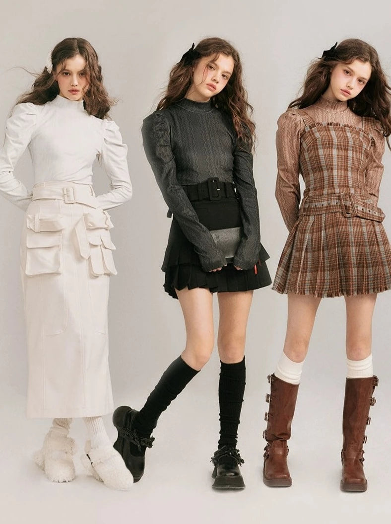 ハイネックジャーマンベルベットトップス