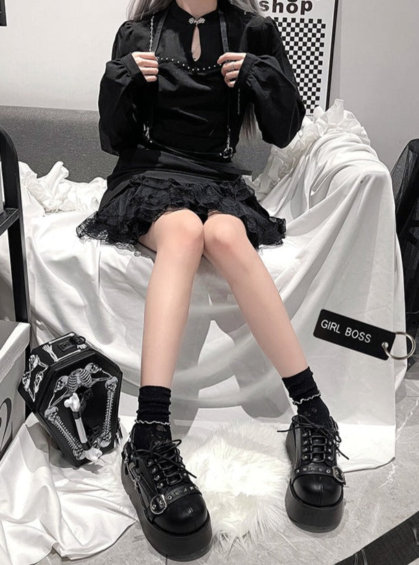 ラウンドトゥロリータクールパンクシューズ