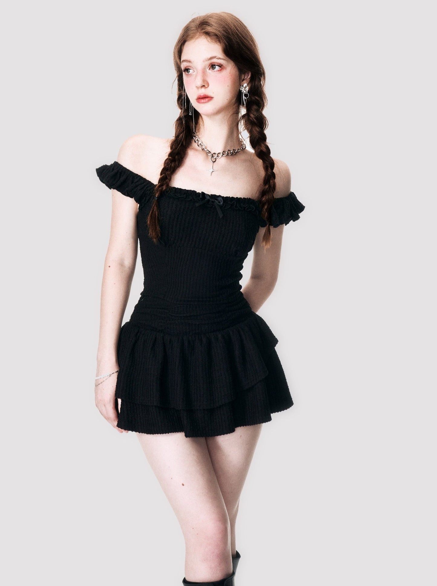 スタイルニットオフショルダーセットアップ