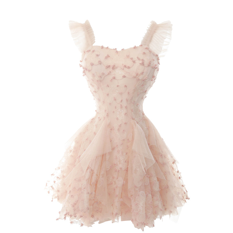 脱衣服法国花裙