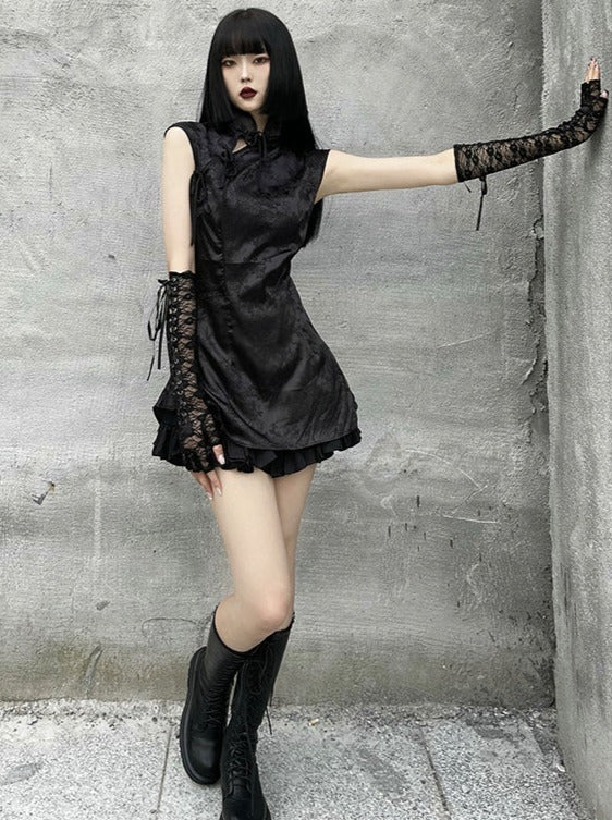 フレンチブラックレースクールホットガールスタイルウェアアームウォーマー