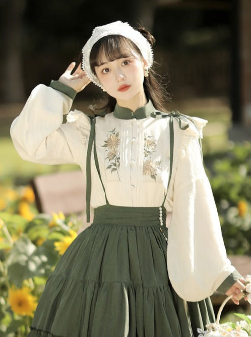 Retro Sonnenblumen Design Rüsche Set