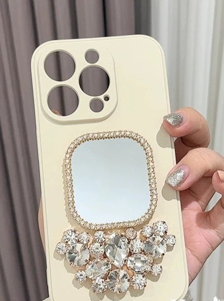 ミラーラインストーンスマホケース