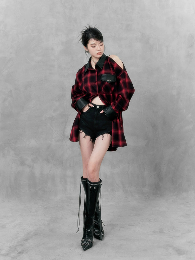 アメリカンレトロチェックモードシャツ