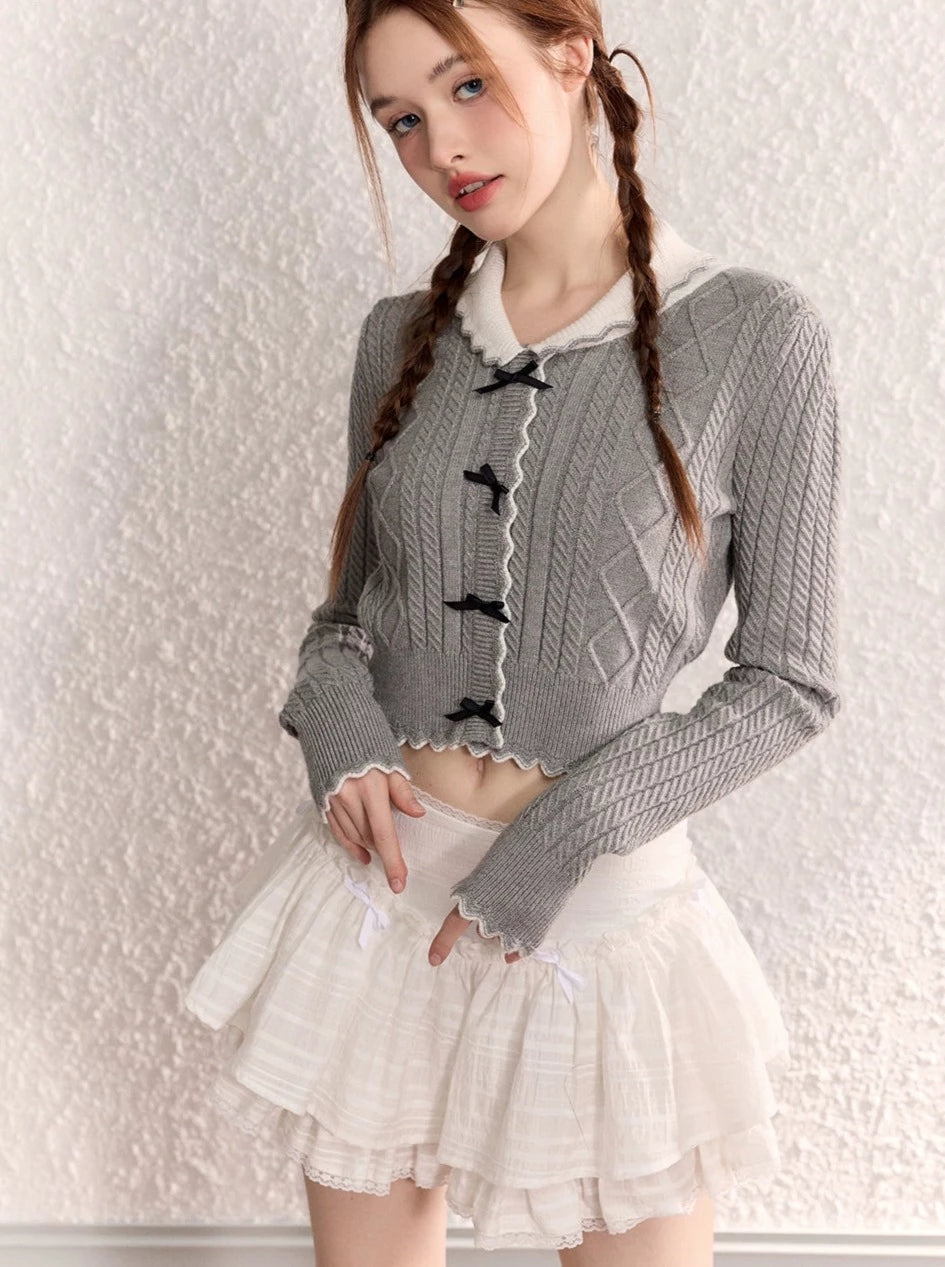 Milky Frill Cake Lace Skirt