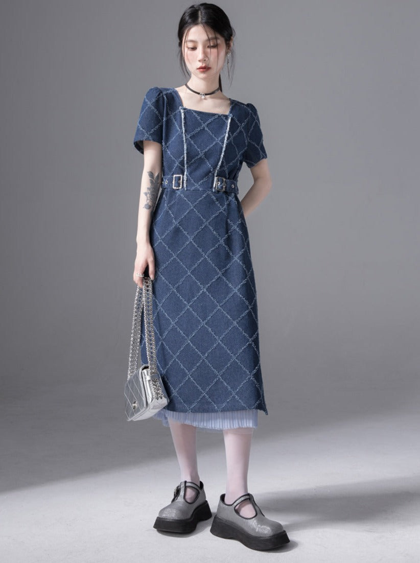 레트로딘밀 원피스 + 프리츠스카트