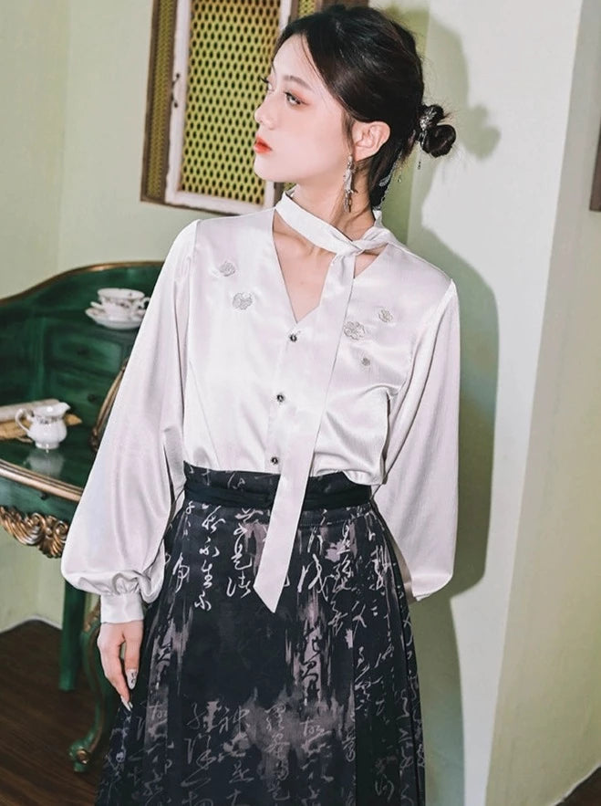 China Lantern Sleeve Blouse