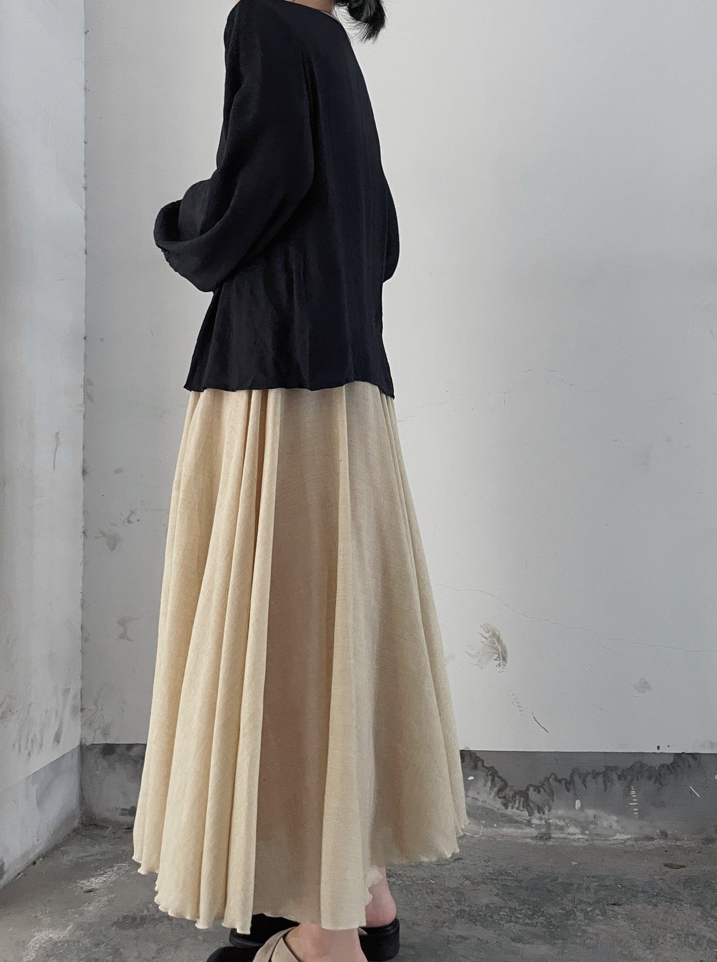 mode flare plain skirt