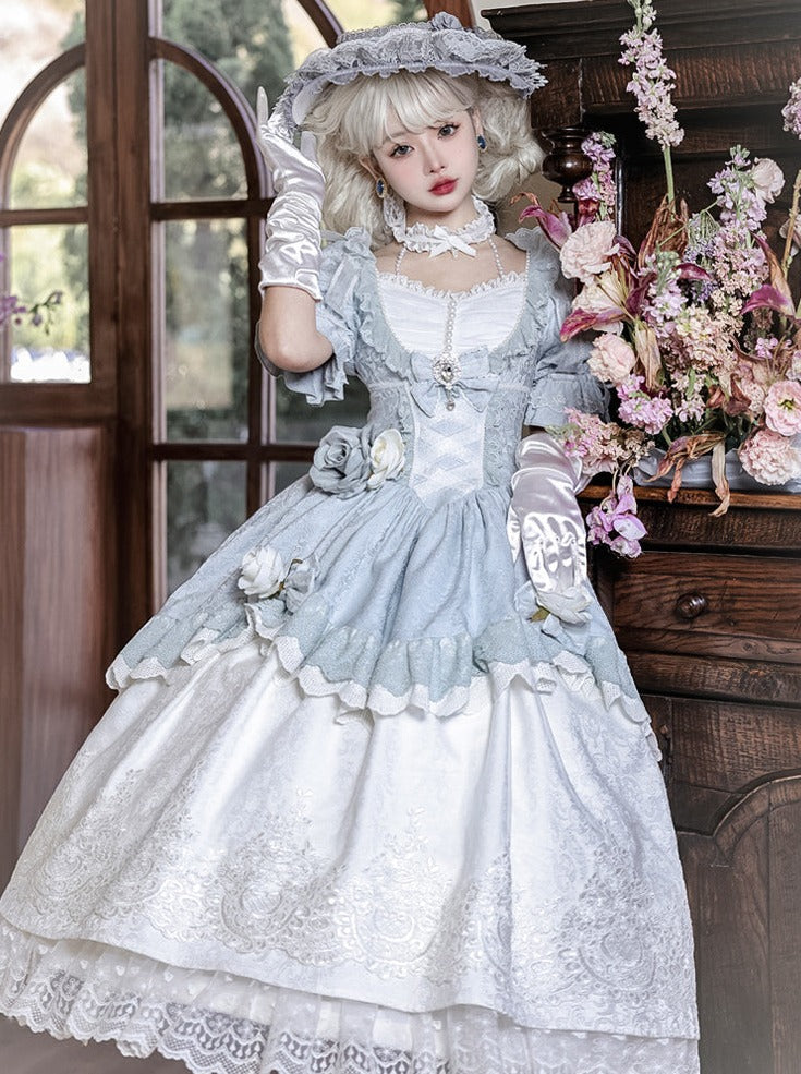 fairy princess dress Lavender Floral Tulle Ball Gown Strapless Corset Evening Romantic Couture Formal Gown Fantasy Prom Dress Plus Size Size 6 / Blue bands included Adult Fairy Costumes: Fabulous Fairy