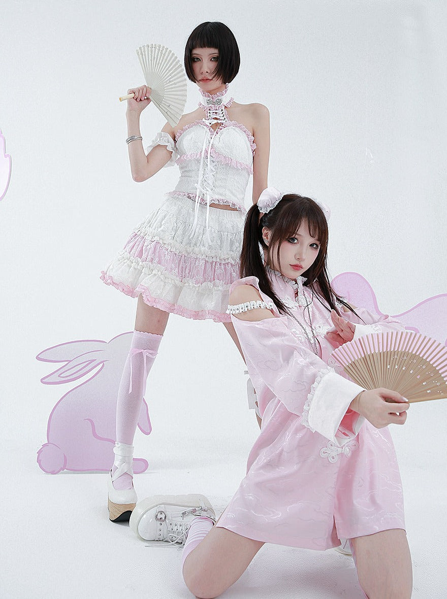 Chine gilet à boucle gilet dentelle