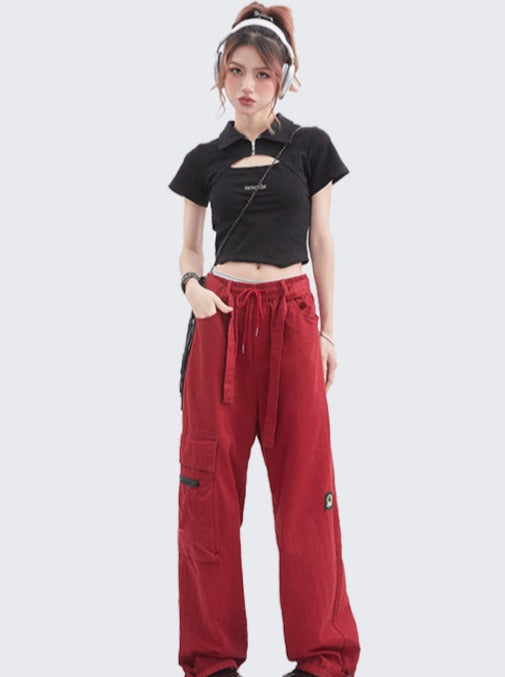 Open Design Polo Short Tops