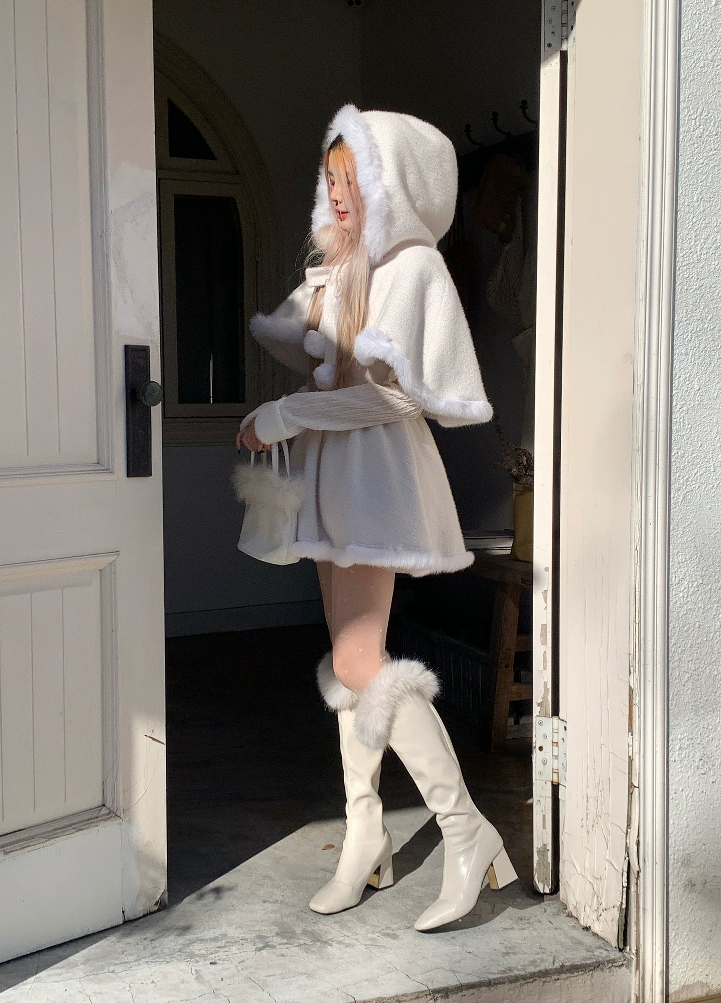 Ice Elf Hooded Outerwear + Fur Dress