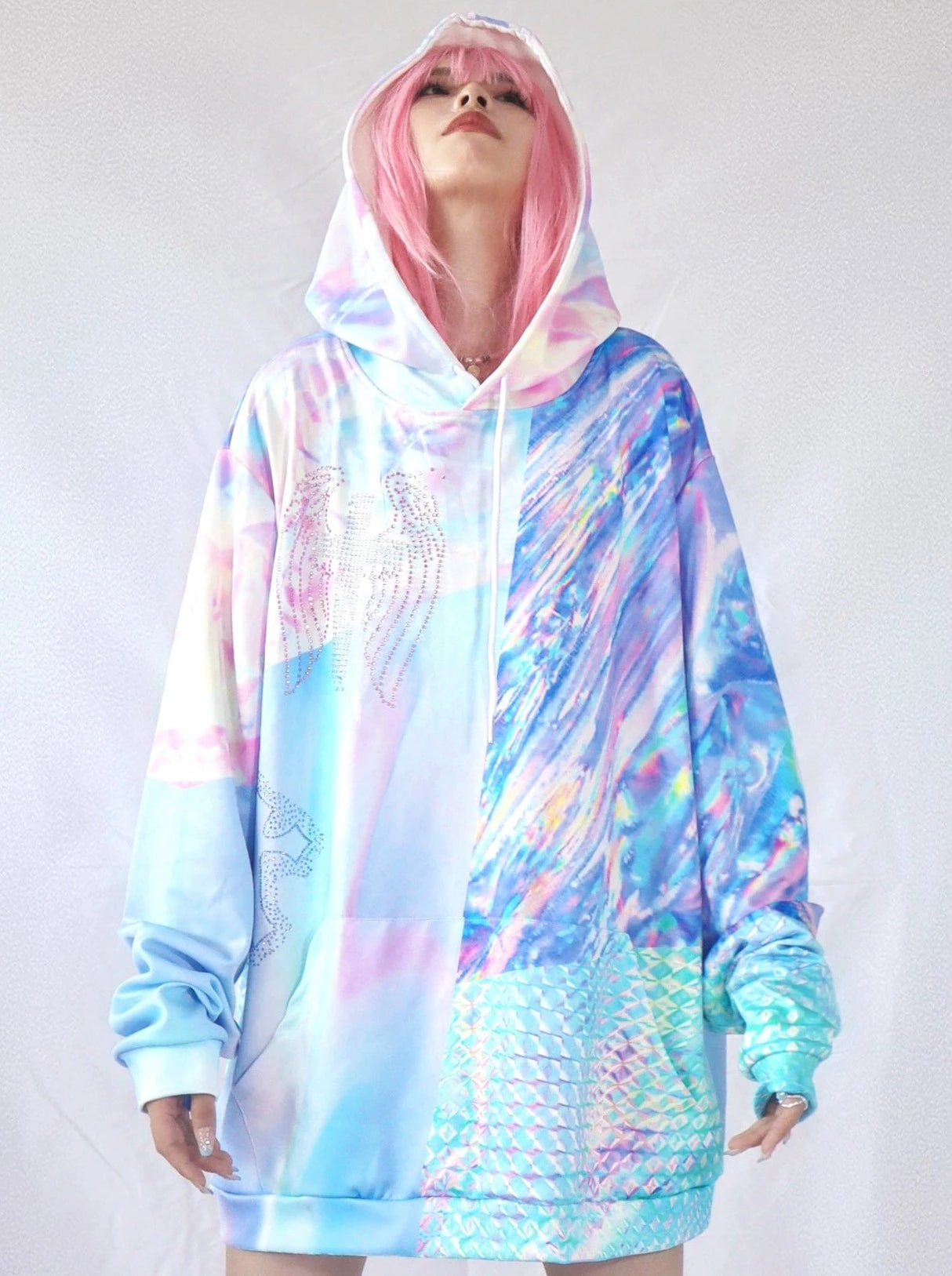 ブロークンスターボックスブルーポップパーカー