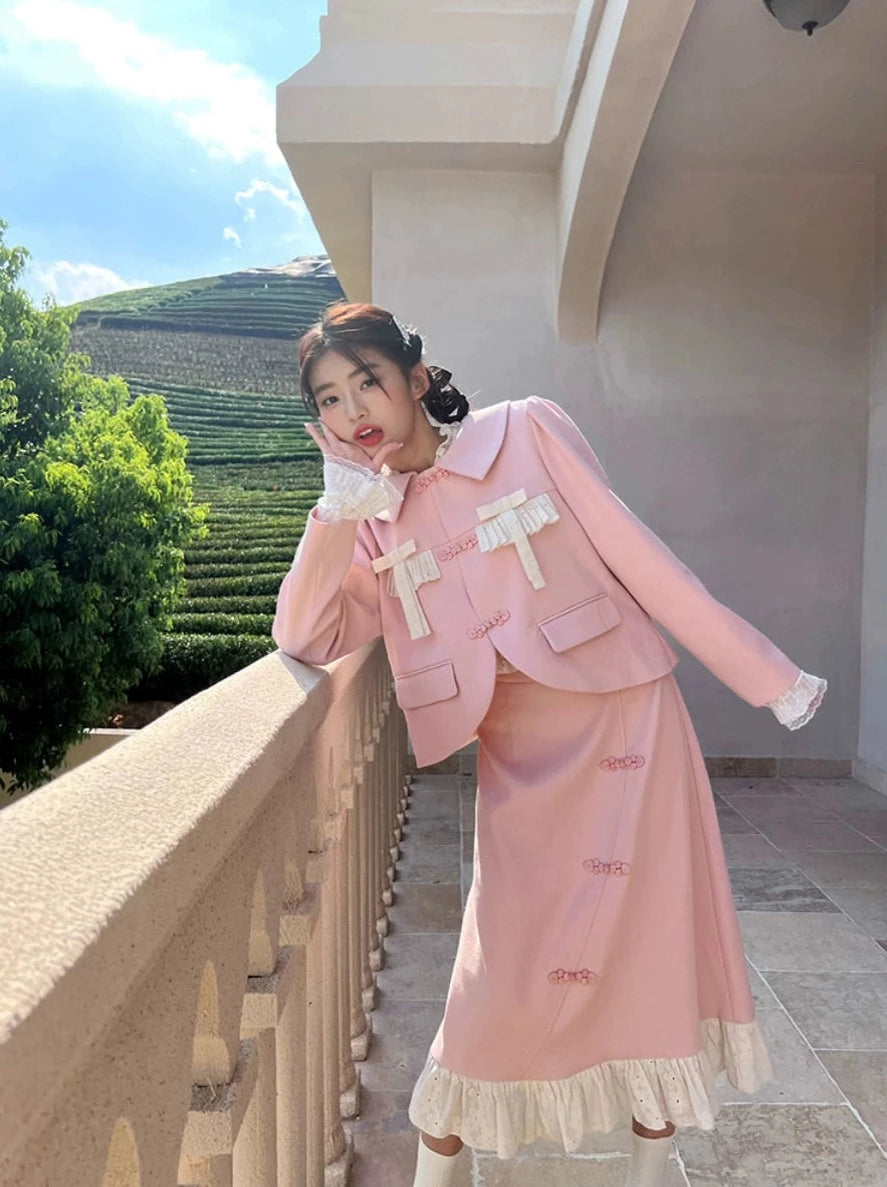 レトロスイートジャケット+フレアロングスカート