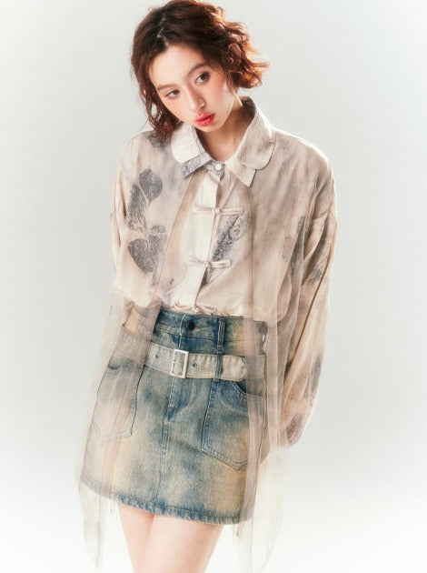 Retro Button China Shirt