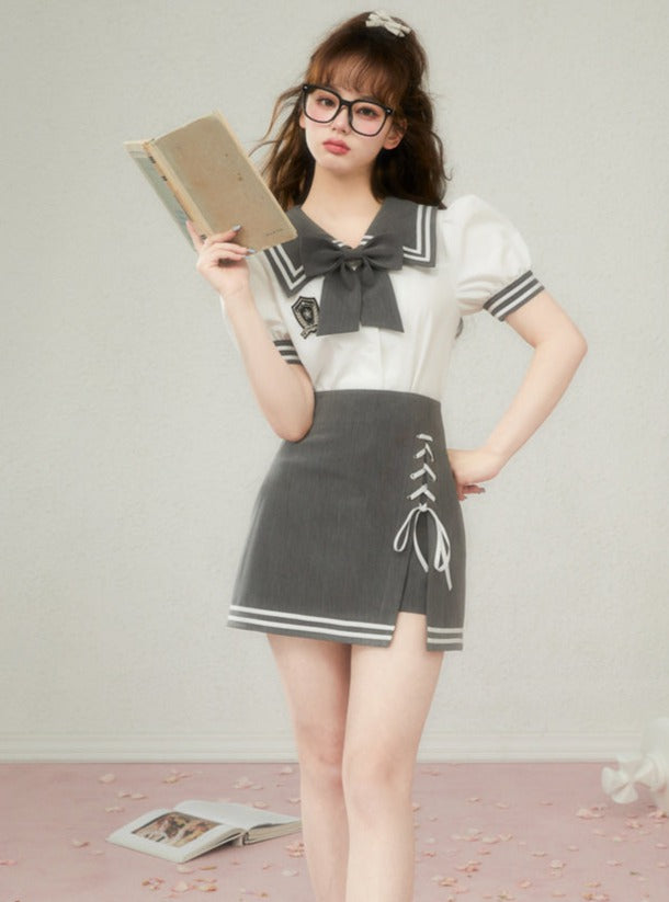 两件套西服大学水手设置