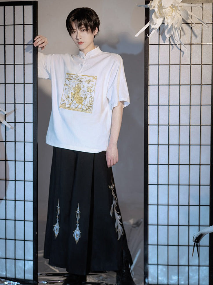 チャイナワイドルーズレッグパンツ