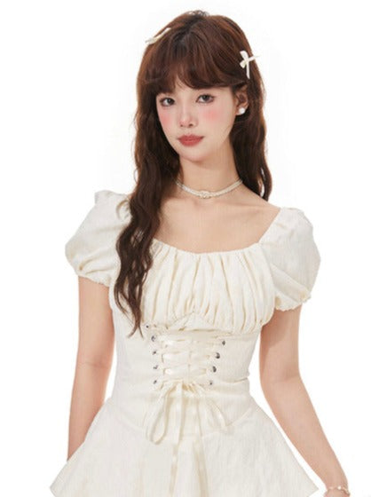 West mark cake dress with white inner pants