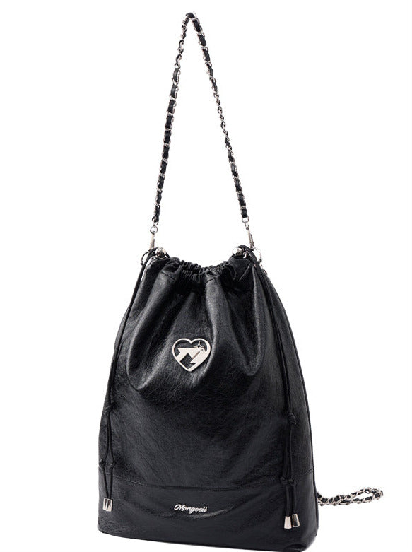 Coole Metall Herz weiches Leder verloren Tasche