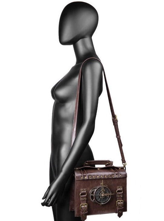 steampunk antique clock square bag