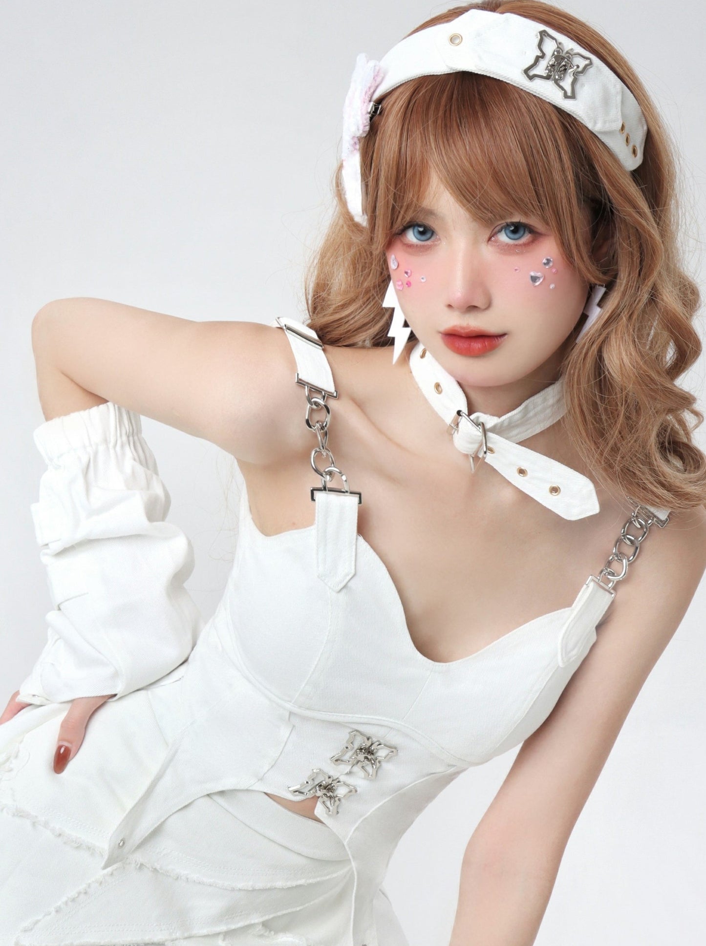 Y2Kカチューシャ+スリーブ+首輪