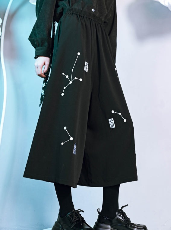 ダークモードワイドルーズレッグパンツ