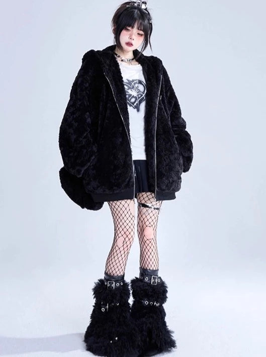 Lamb Fur Bunny Over Hoodie