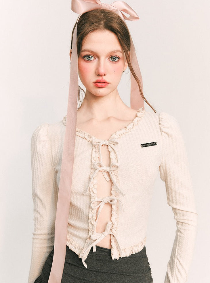 Center Open Ribbon Rib Tops