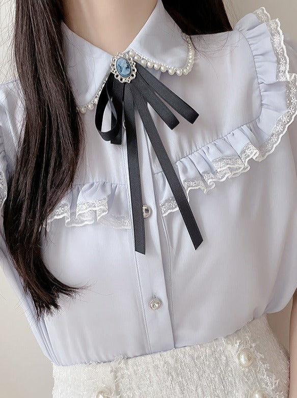 フリルショートサマーブラウス