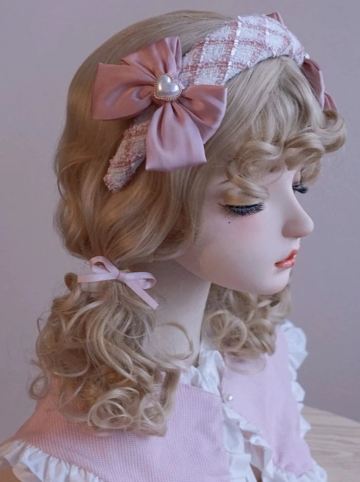 Girly Ribbon Pink Tweed Catsuit