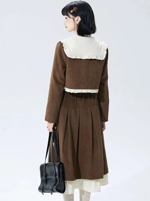 Jupe midi évasée superposée