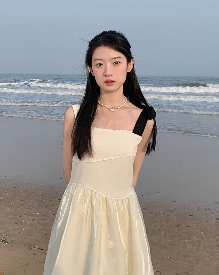 サイドリボンサスペンダードレス