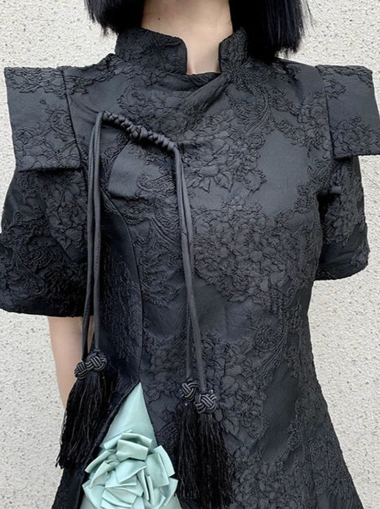 ローズデザインチャイナミニワンピース