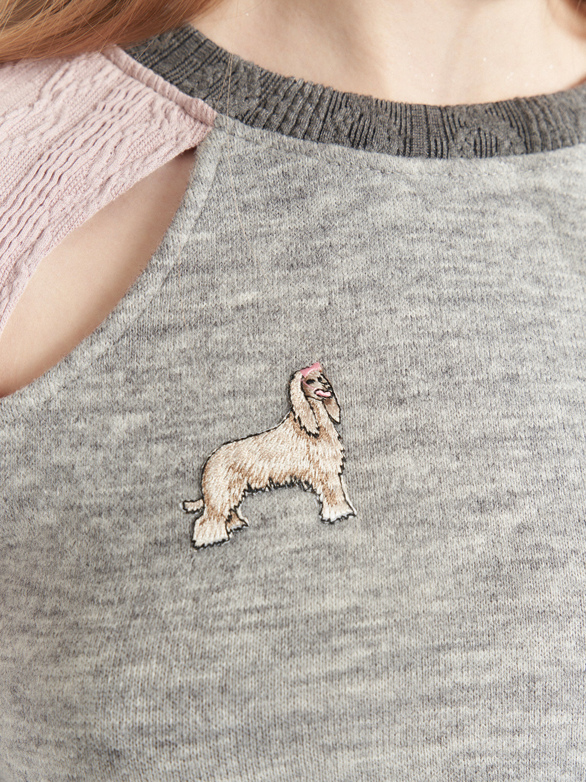 Knit Contrast Stitch Square Tops