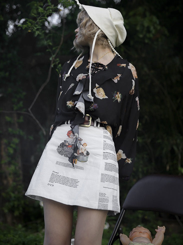 Antike englische Kunstpuppe Druck Rock