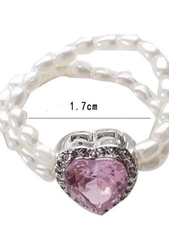 ビジューハートパールリング - LilyBlack