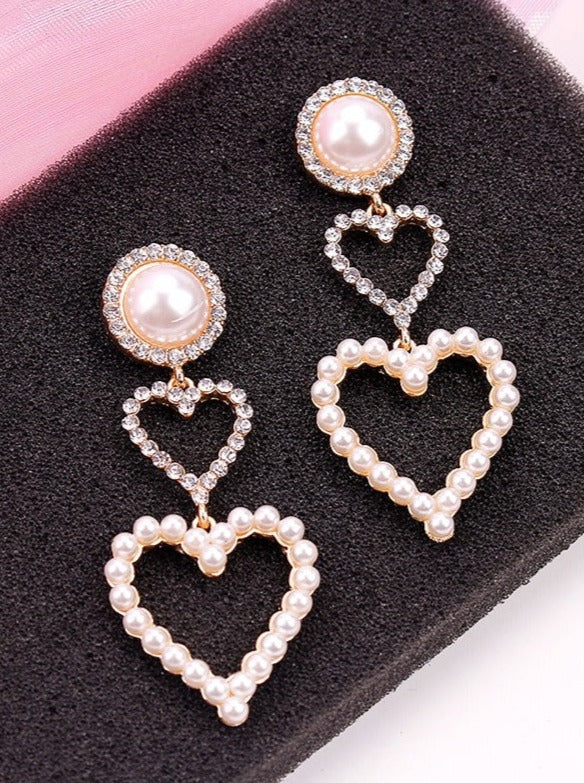 Jewel Heart Pearl Pierce