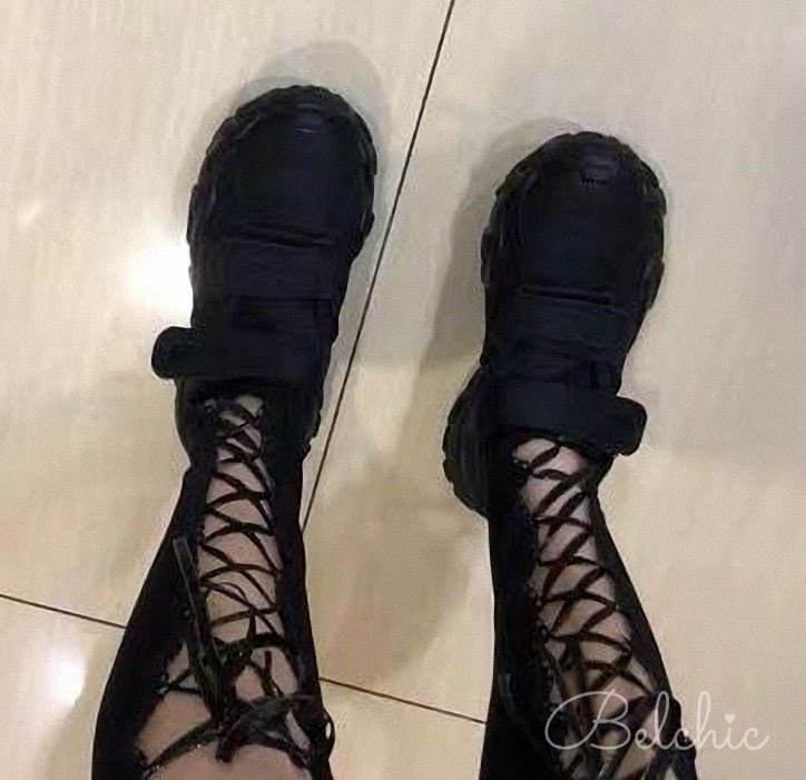 バックレースアップハイソックス - Belchic
