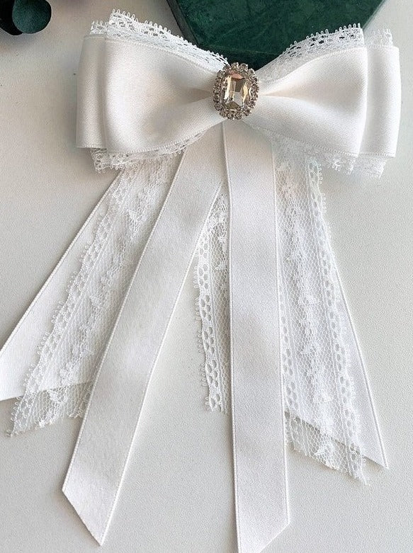 ジュエルレースリボンボウタイアクセサリー - LilyBlack