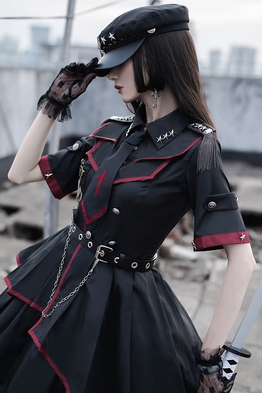 スタッズアーミーモチーフストラップキャスケット - Belchic